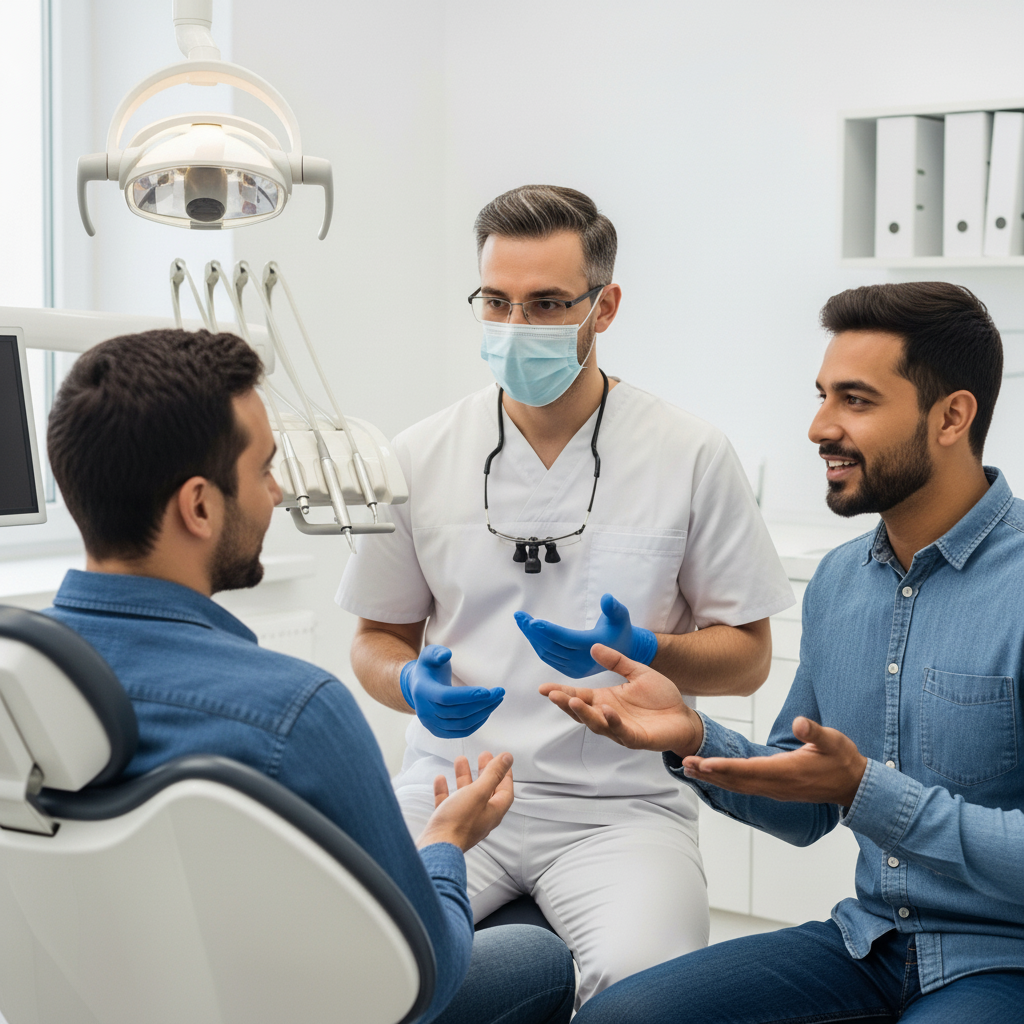 Dialogue patient-dentiste, surmonter les barrières linguistiques. Choisir son Dentiste en Allemagne, la communication fluide entre patient et praticien est essentielle, surtout pour les expatriés.