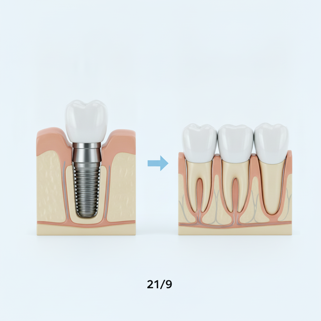 Strukturvergleich Zahnimplantat und Zahnbrücke Zahnbrücke vs Implantat Deutschland: Ein visueller Vergleich dieser Zahnersatzlösungen für fehlende Zähne im Kiefer.